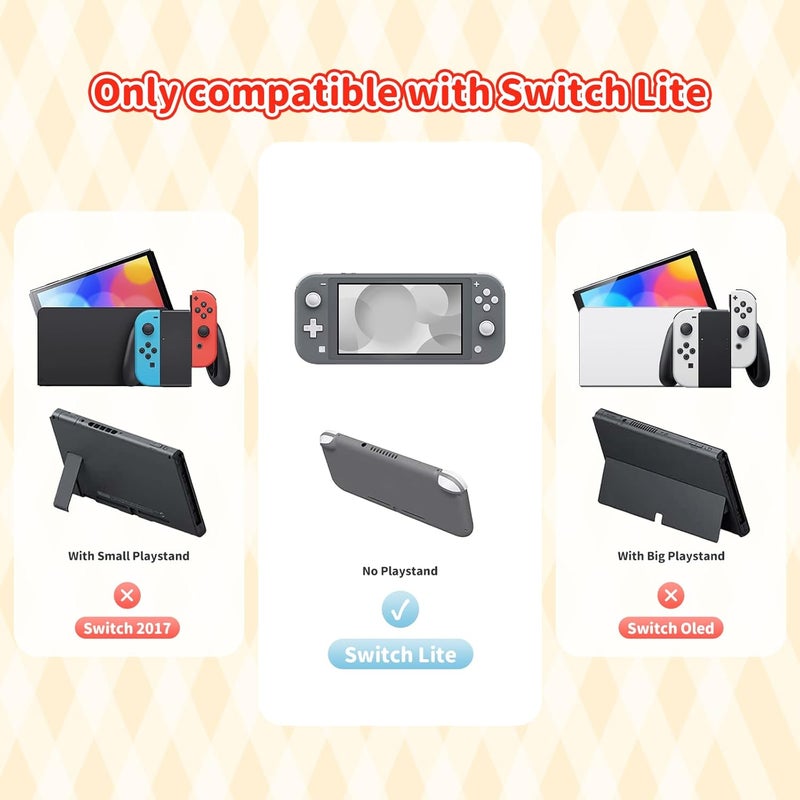 Kuitmor Switch Lite Protective Case,Soft Silicone Protective Cover Case,Anti-Scratch Protector for Switch Lite with 2 Thumb Grip Caps - HLK Off White | Soft Silicone, for Switch Lite, Off White - Image 2